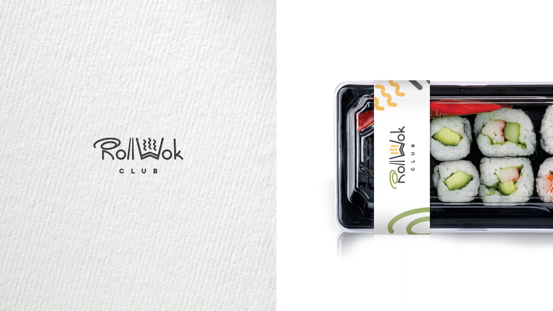 Создание дизайна упаковки суши-бара «Roll Wok Club» в Вёшках