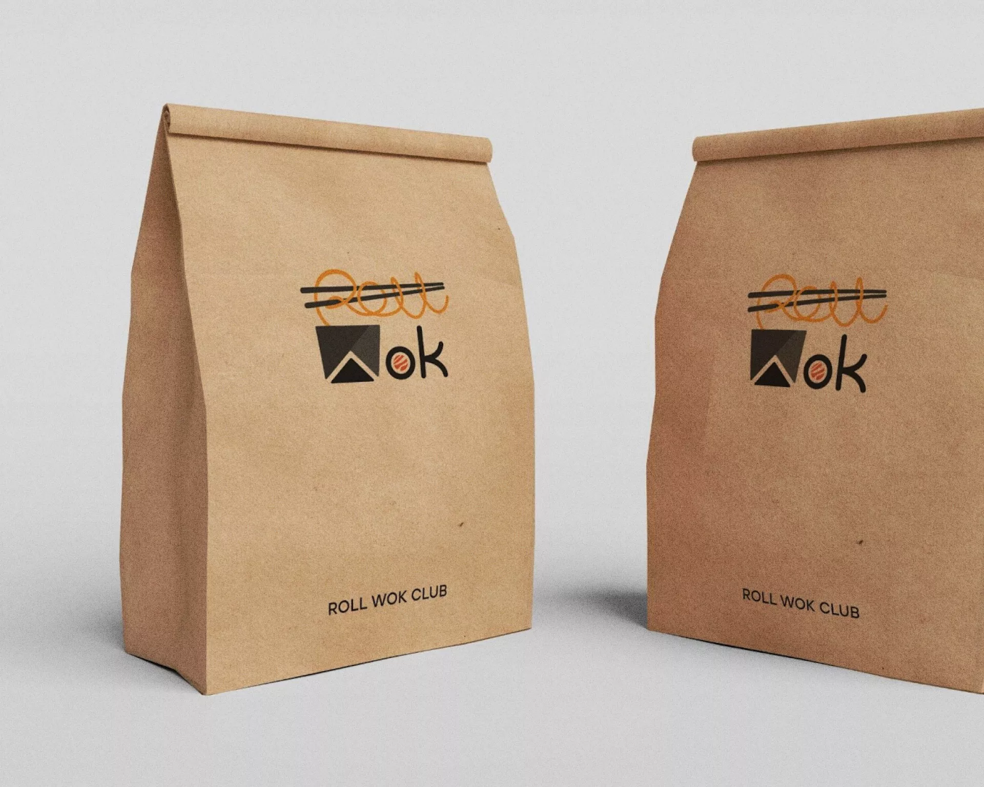 Создание дизайна упаковки суши-бара «Roll Wok Club» в Вёшках